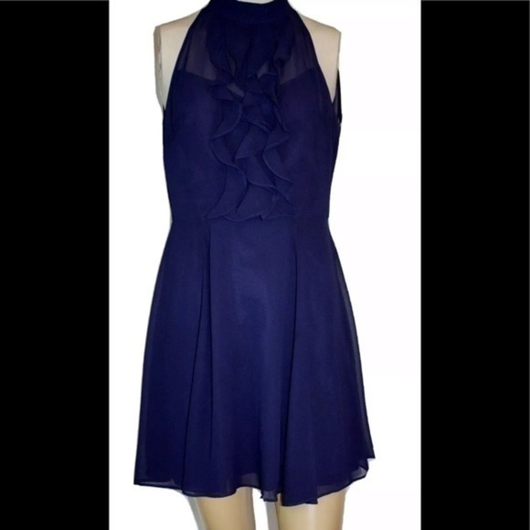 Ruffle bcbg Generation Navy Blue Dress Size 2 - Picture 1 of 15